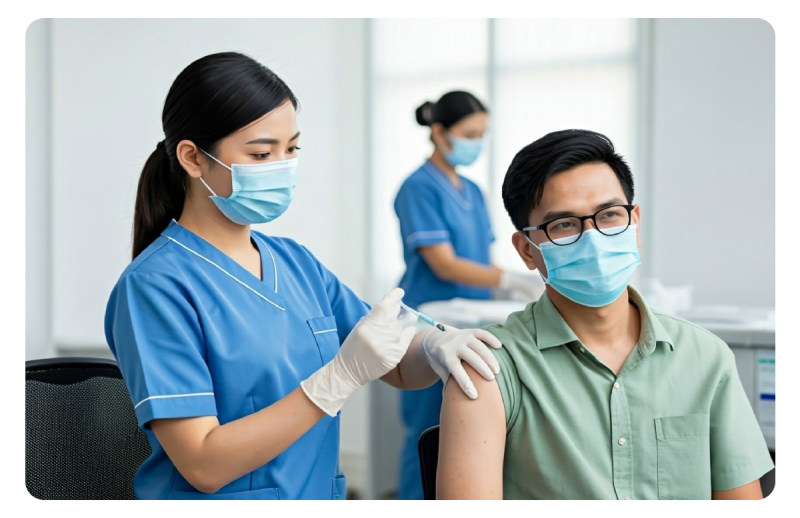 Vaccination against <a href="https://www.mims.com/philippines/disease/coronavirus-disease-2019-covid-19/disease-background?su
