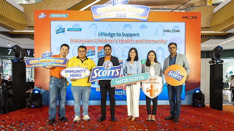 L–R: Law Chen, Pang, Neelesh, Foo, Katrina, and Amit at Scott’s Children’s Day 2026 celebration.
